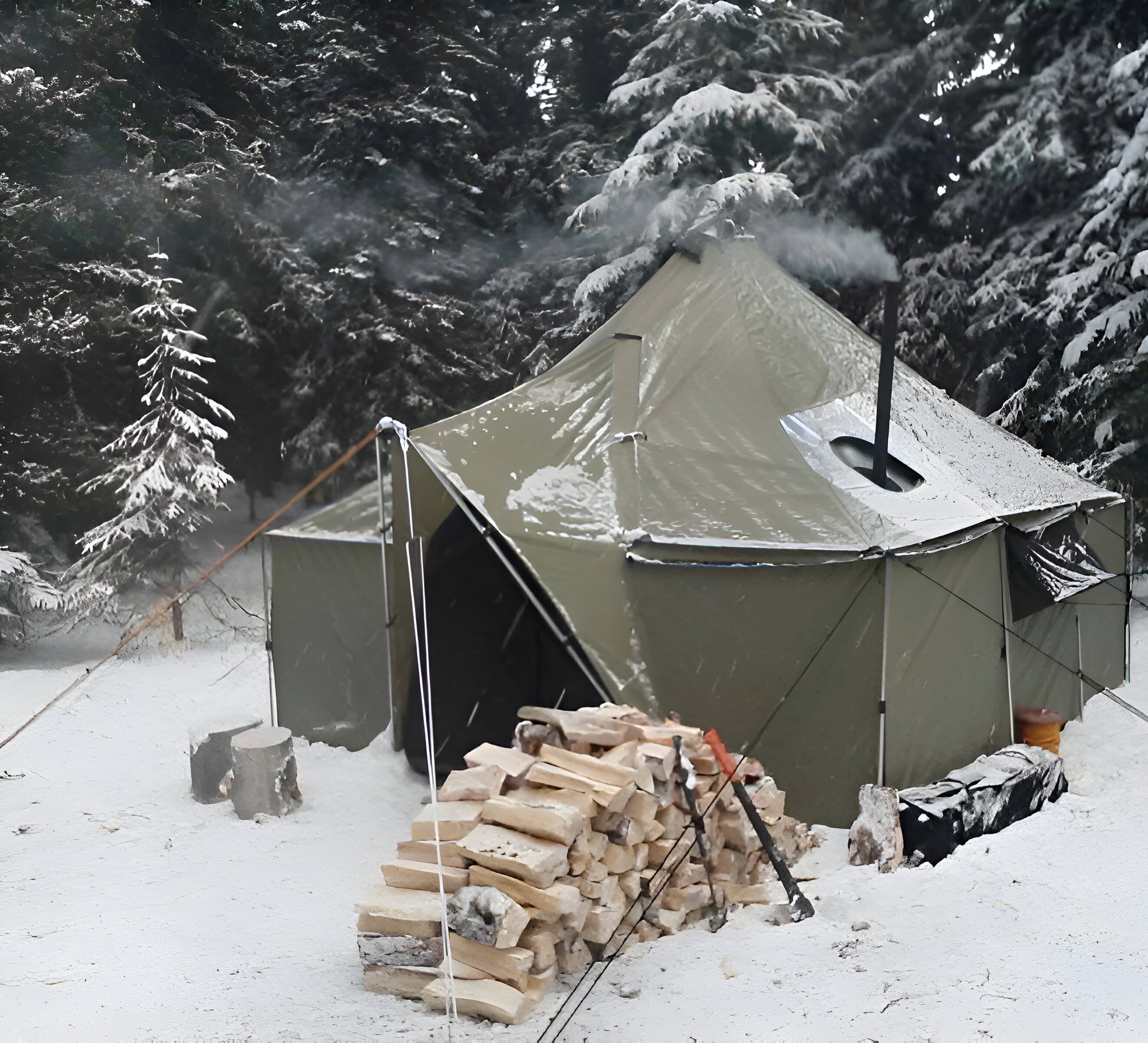Армейские зимние палатки с печкой